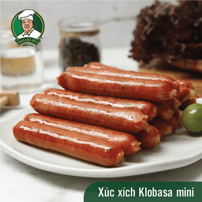 Sản phẩm xúc xích Klobasa mini Ông già IKA