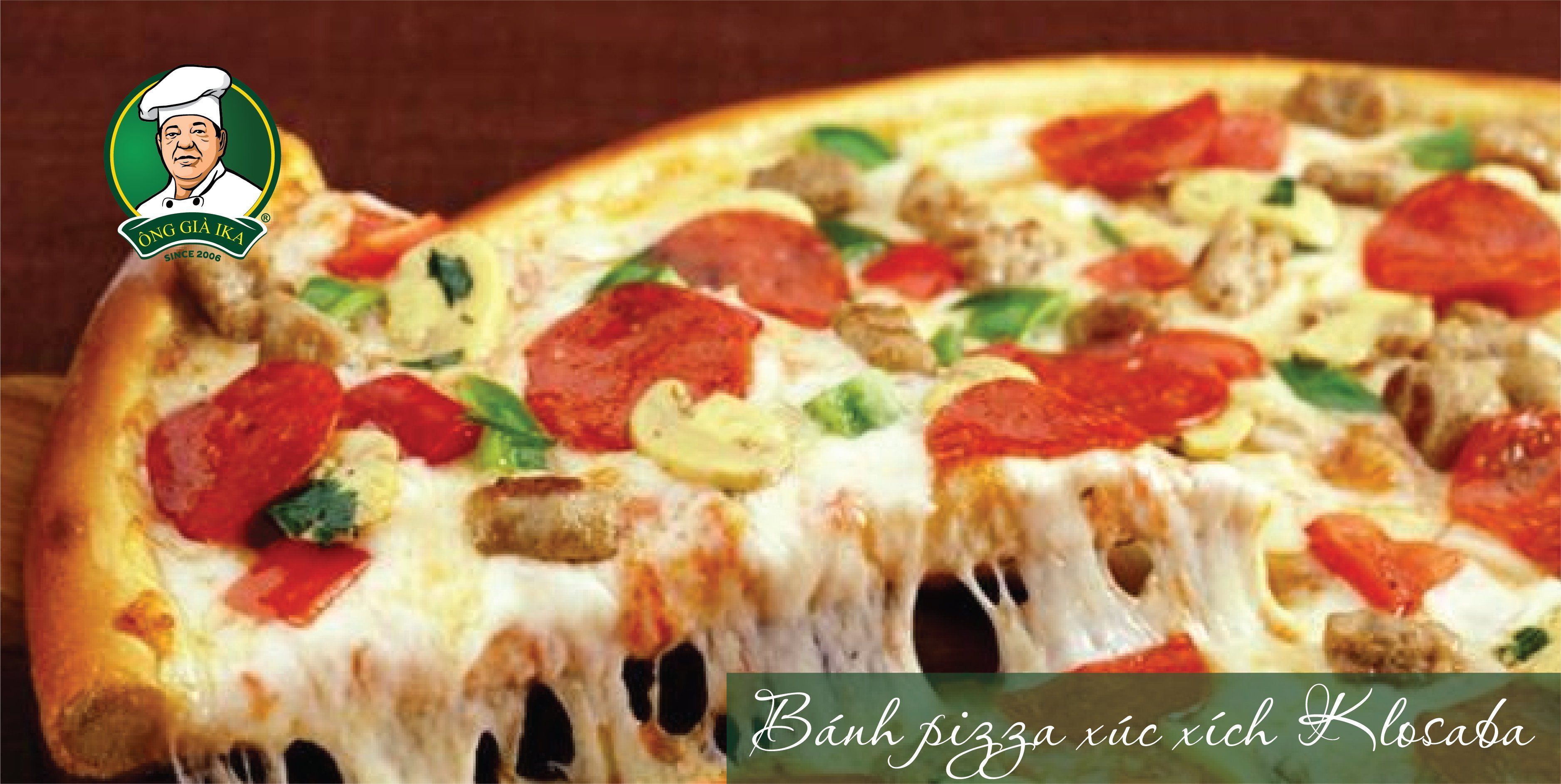 Thành phẩm bánh pizza xúc xích Klobasa