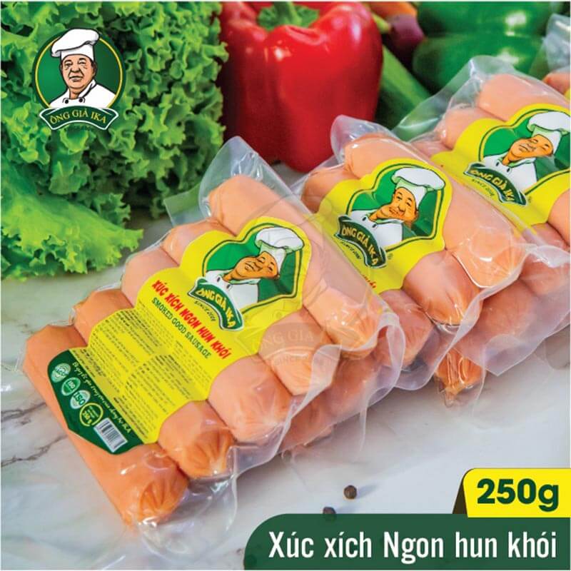 Sản phẩm xúc xích Ngon hun khói 250g của ông già IKA