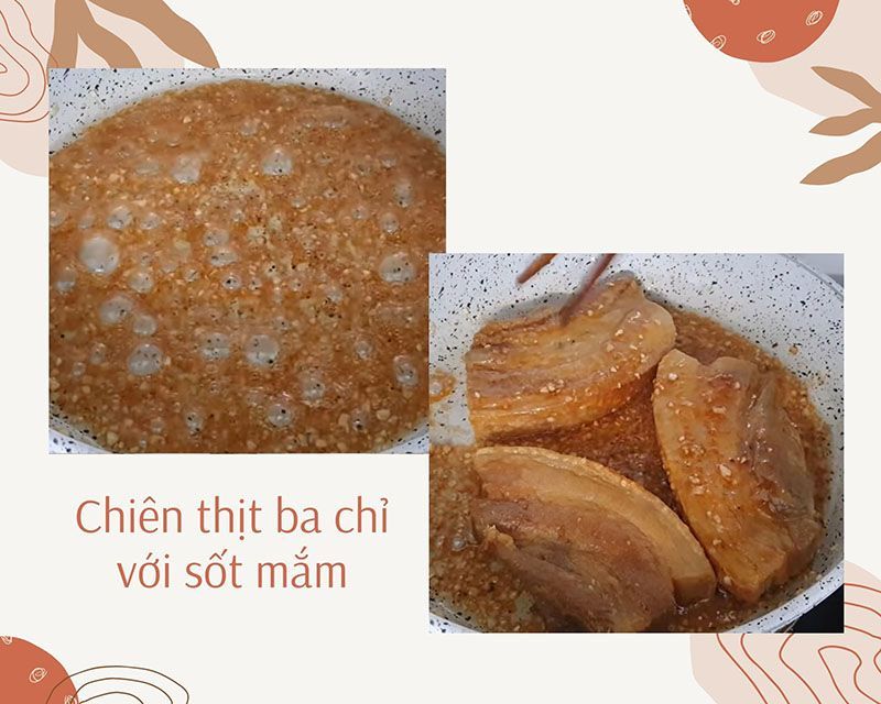 Lăn đều cho sốt mắm bám vào từng miếng thịt