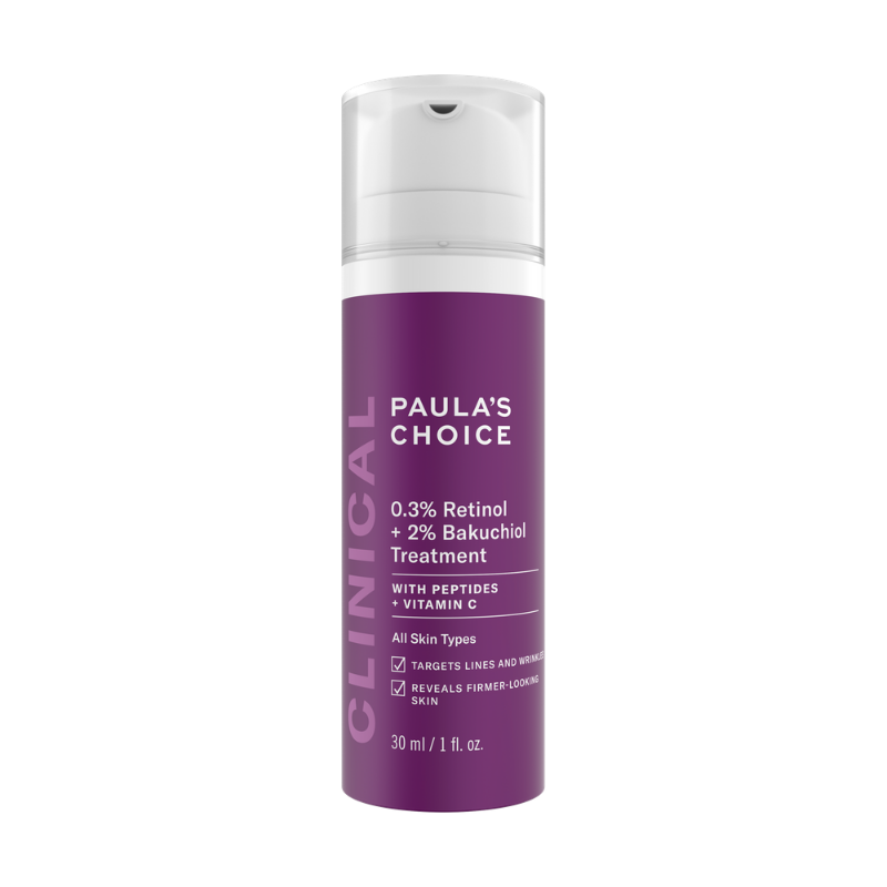 Paula's Choice Clinical 0.3% Retinol + 2% Bakuchiol -- Tinh Chất Trị Nếp Nhăn, Chống Lão Hóa 30ml