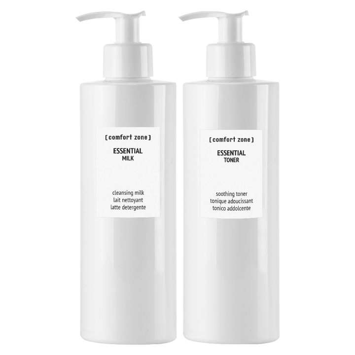 Comfort Zone Essential Max Size Kit – Bộ Sản Phẩm Làm Sạch Da Essential Milk 380ml & Essential Toner 380ml