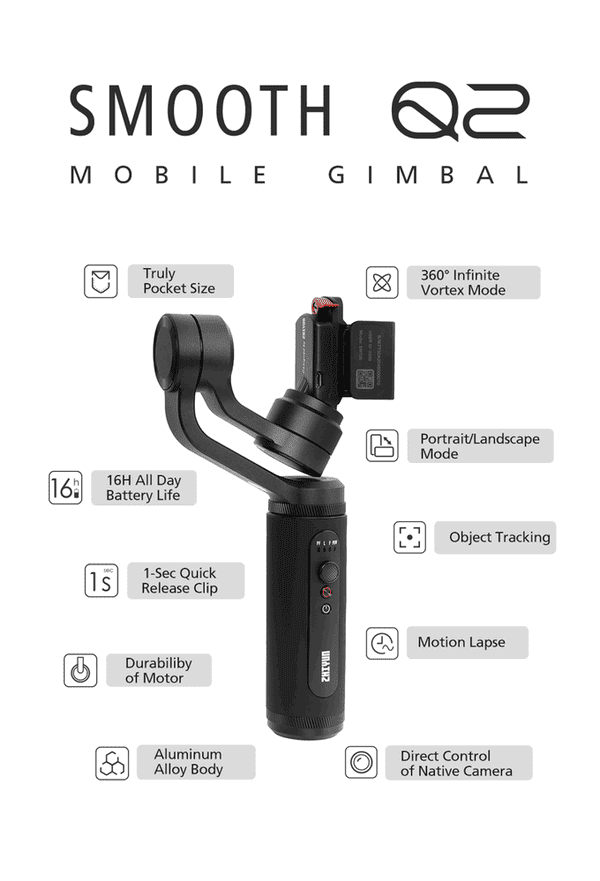 Đánh giá những ưu điểm nổi bật của gimbal Zhiyun Smooth Q2