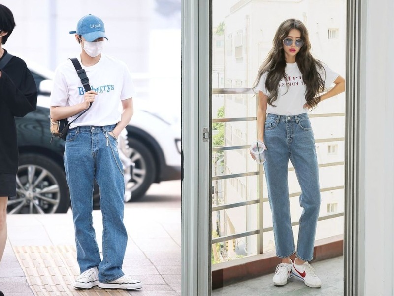 Quần jean phối áo thun oversize và giày sneaker – Phong cách trẻ trung, năng động