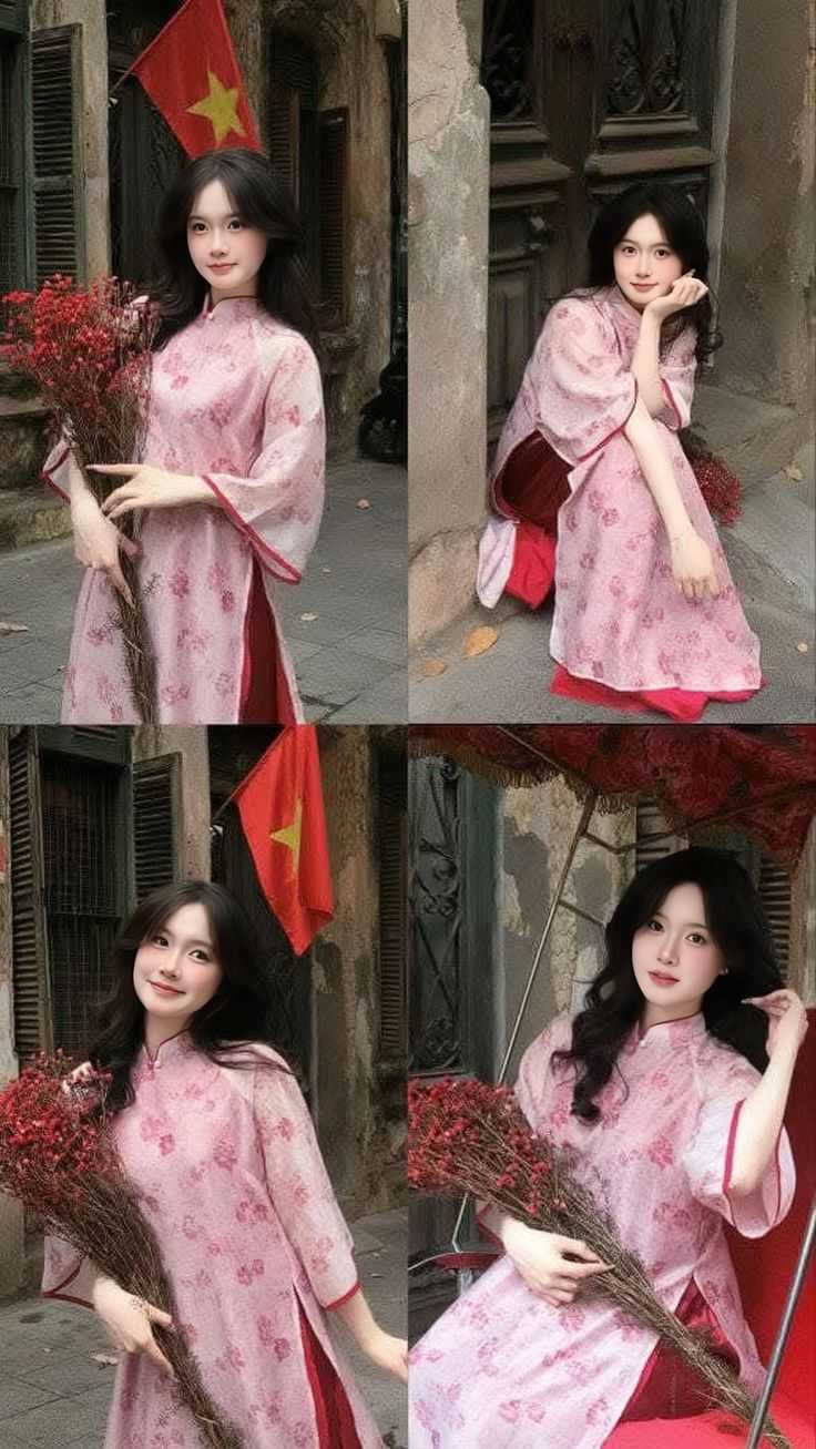 Phối đồ đi chơi tết cho học sinh cấp 2 với áo dài