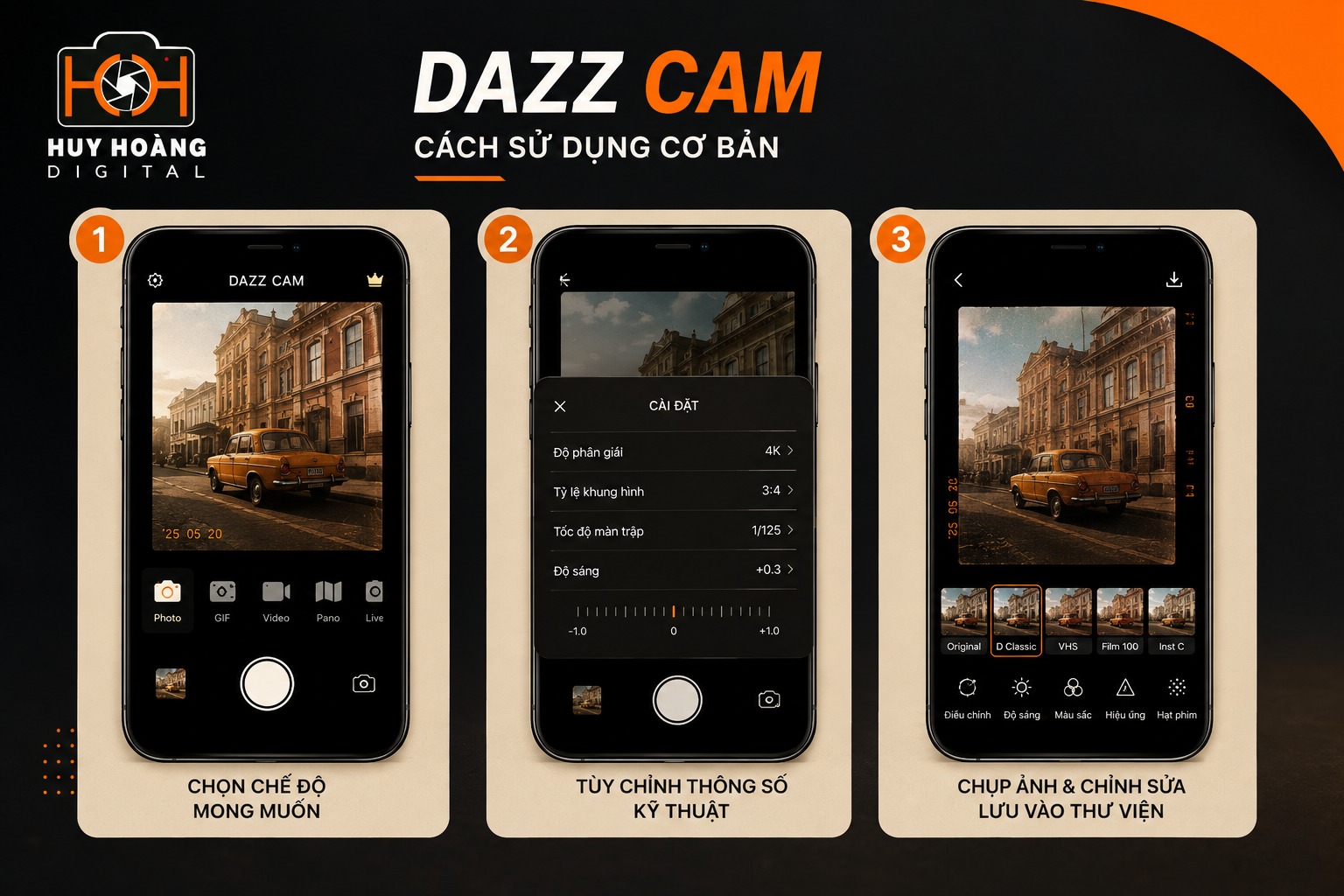 Cách sử dụng app Dazz Cam chụp ảnh cơ bản