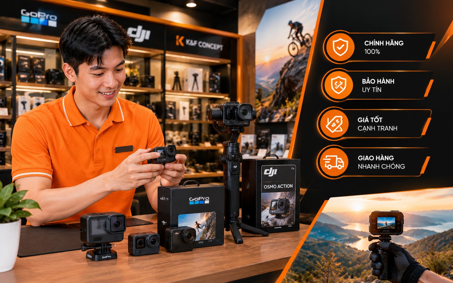 Nên mua máy quay hành động uy tín, chính hãng ở đâu?