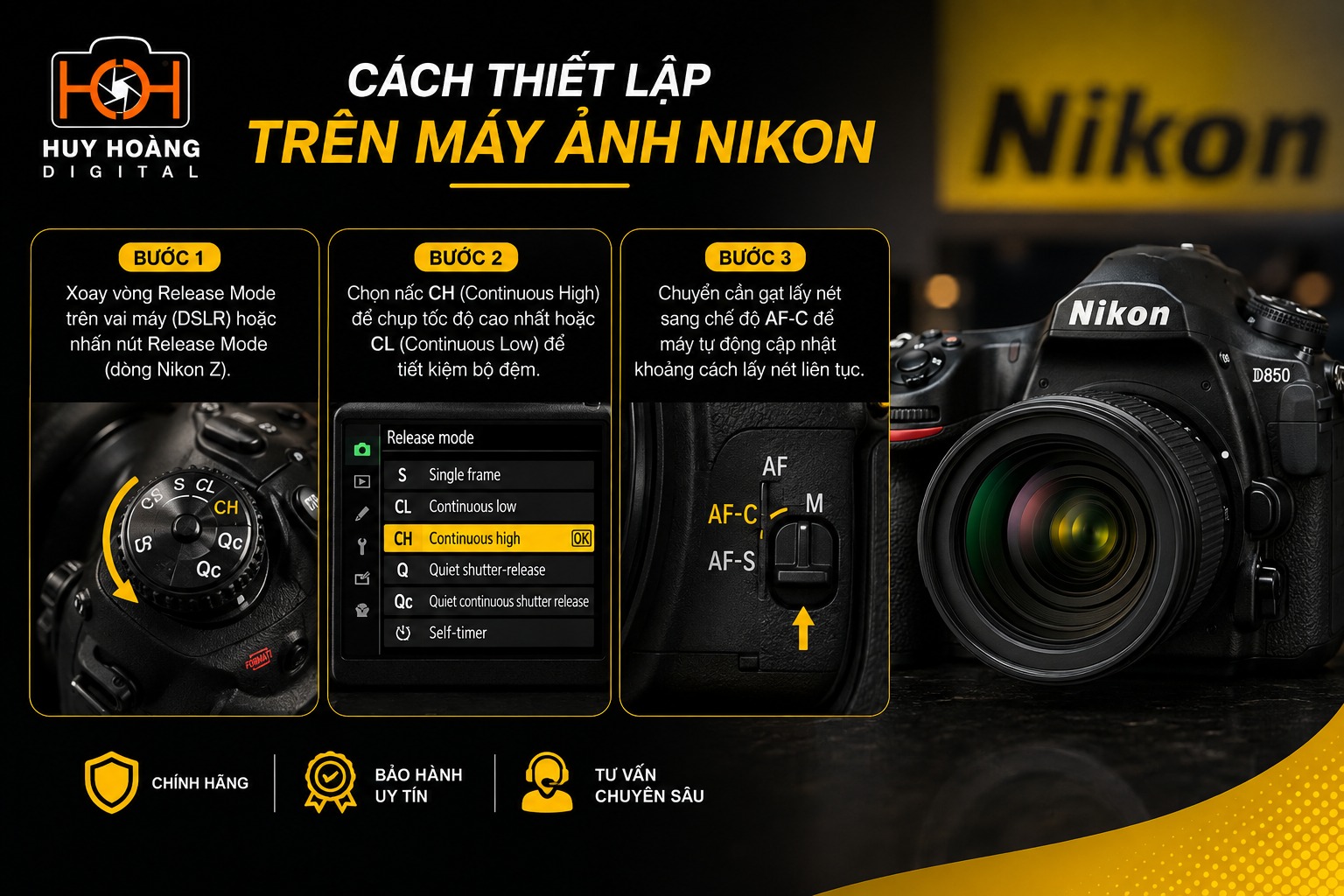 Cách thiết lập trên máy ảnh Nikon