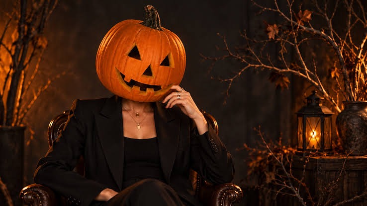 Concept dã ngoại đêm Halloween lung linh dưới ánh đèn mờ