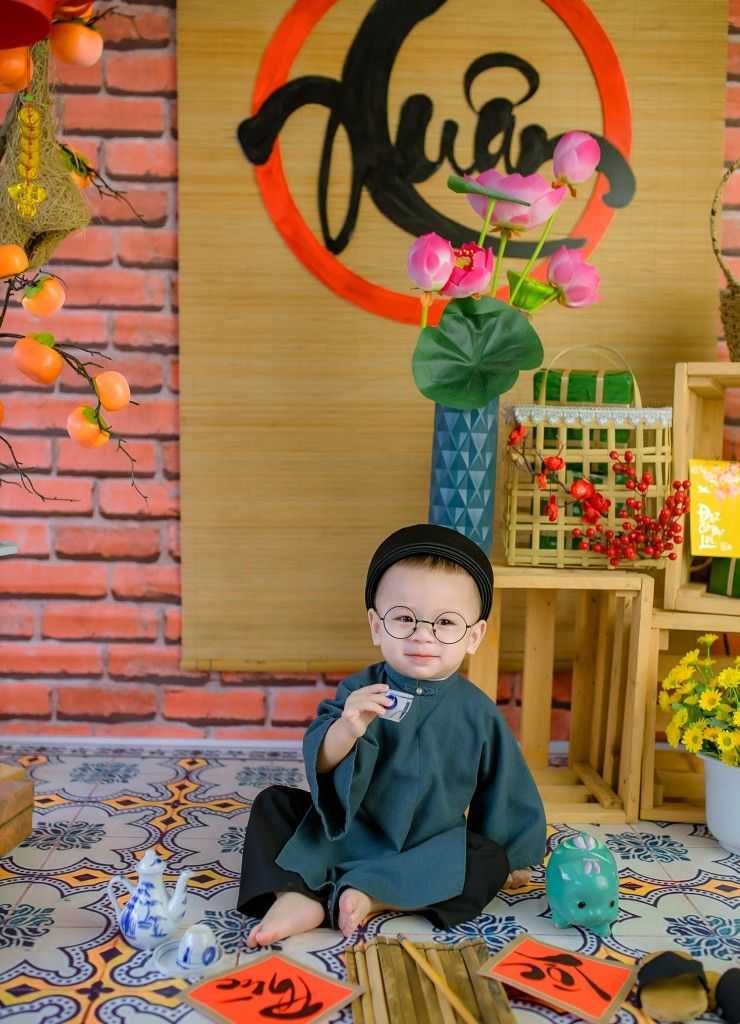 Chụp ảnh tết cho bé trai concept ông đồ