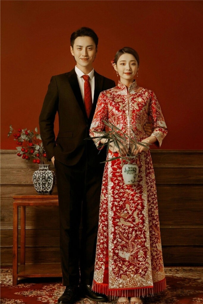 Chụp ảnh cưới phong cách Trung Hoa tối giản tại studio