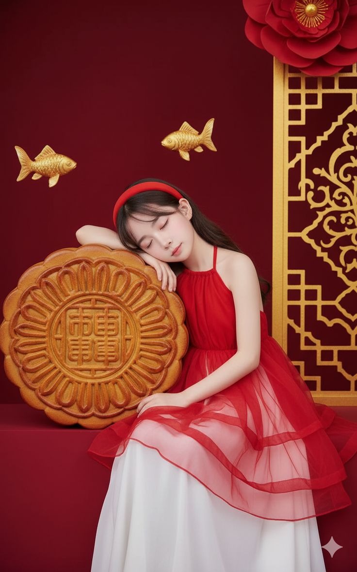 Concept chụp ảnh với bánh trung thu