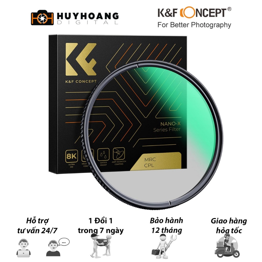 Kính lọc CPL K&F CONCEPT Nano-X 8k