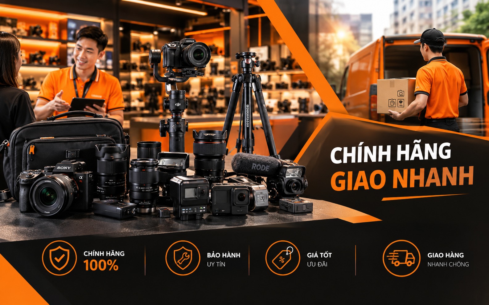 Mua thiết bị hỗ trợ quay chụp chính hãng, giao nhanh ở đâu?