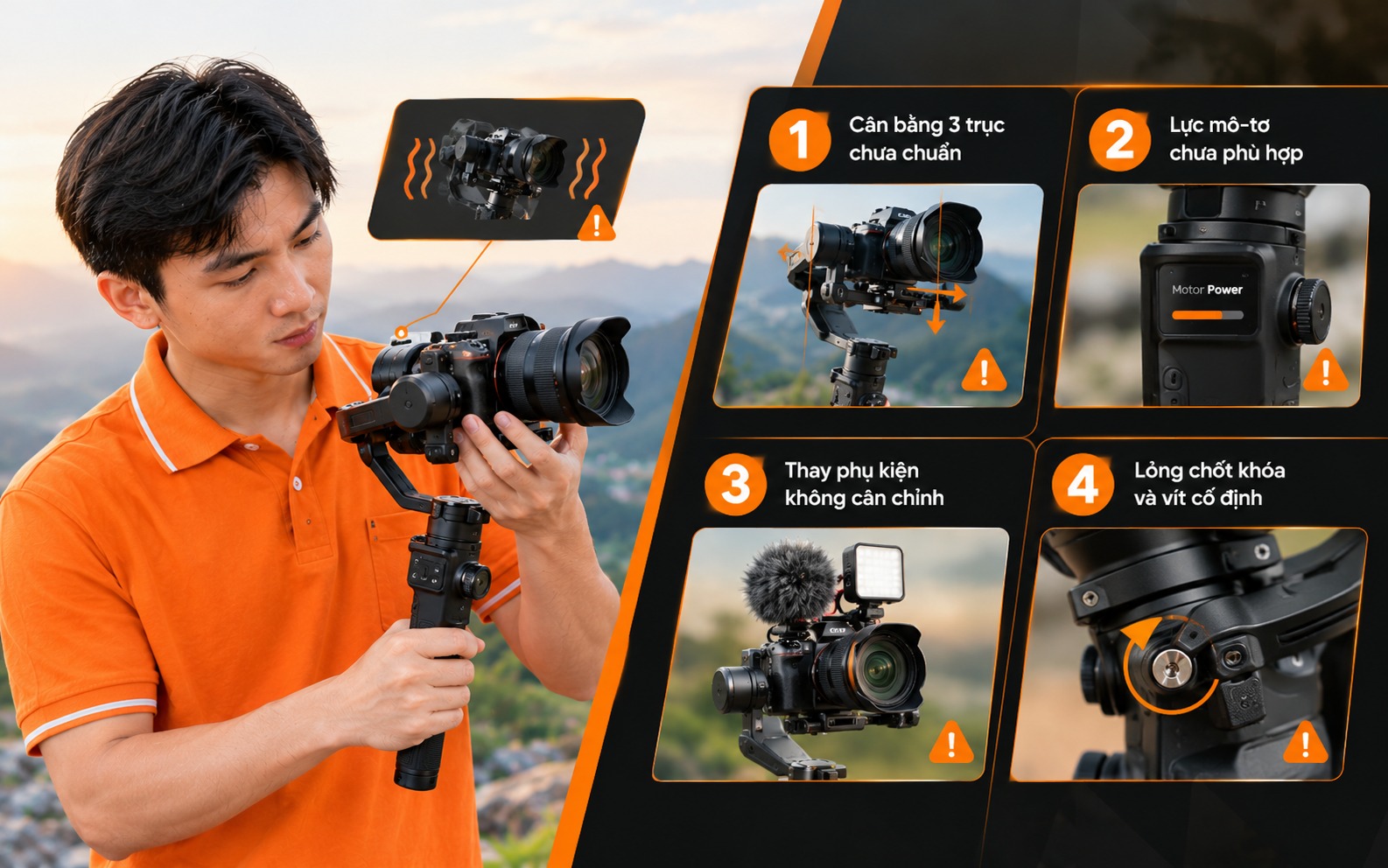 Vì sao Gimbal bị rung? Những nguyên nhân thường gặp