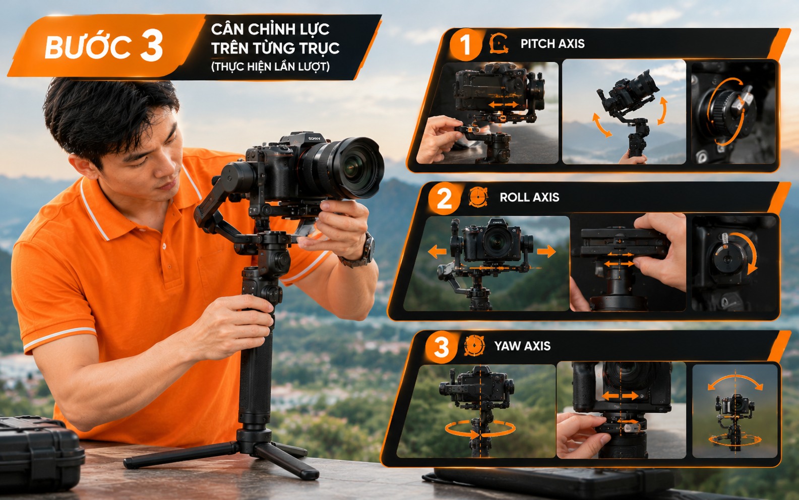 Cân chỉnh lực trên từng trục