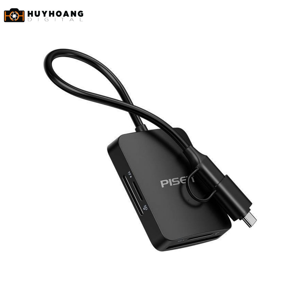 Đầu đọc thẻ nhớ Pisen USB 3.0 + Type C ( 4 slot SD TF CF MS)