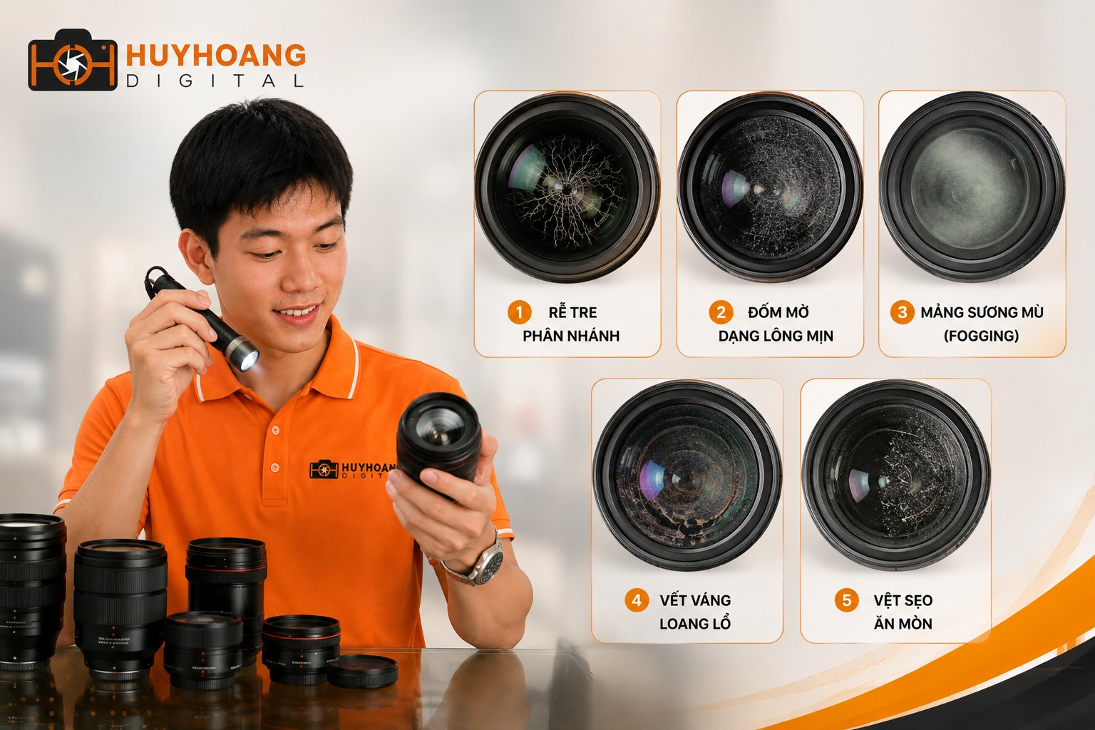 Dấu hiệu nhận biết lens bị mốc