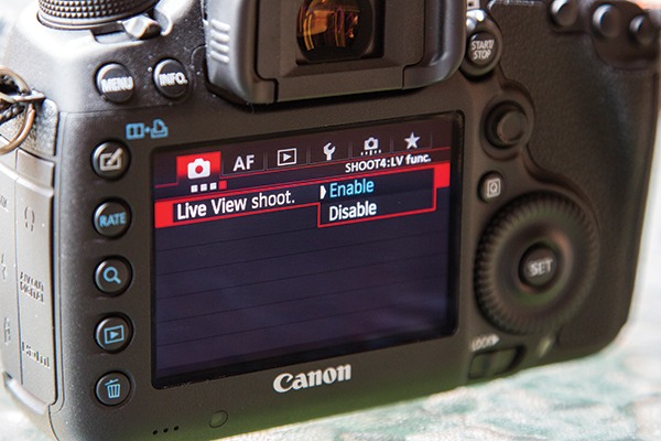 Kích hoạt chế độ Live View trên máy DSLR