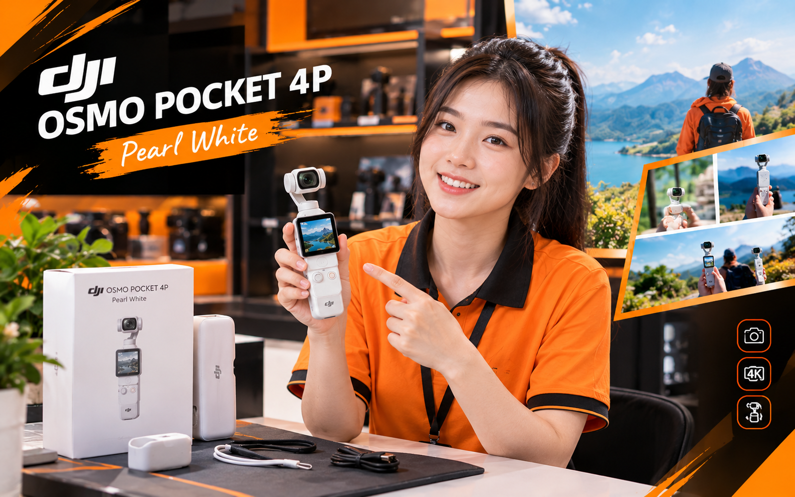 mua DJI Osmo Pocket 4P Pearl White