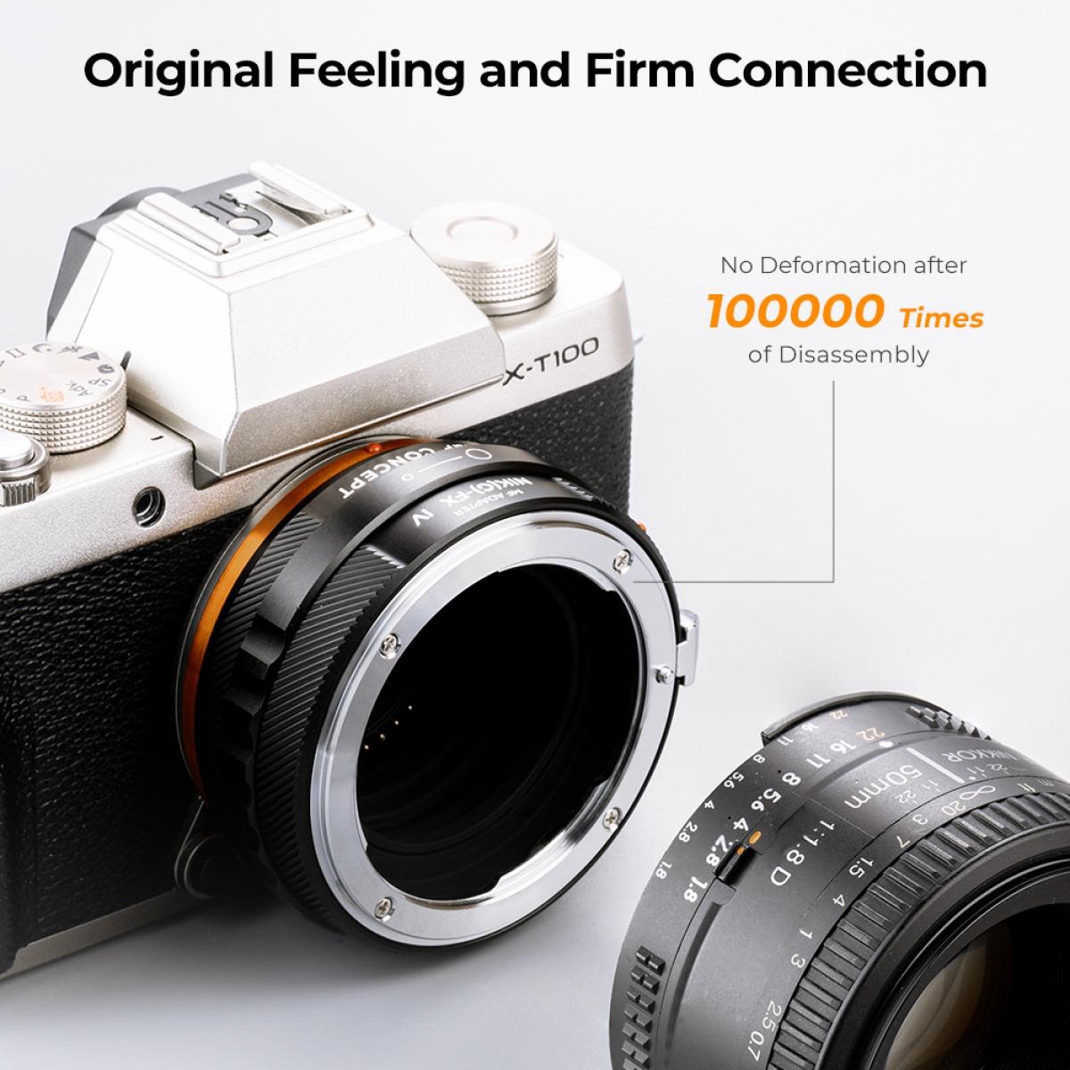 Ngàm chuyển K&F Concept Nikon (G) – Fujifilm XF (KF06.506)