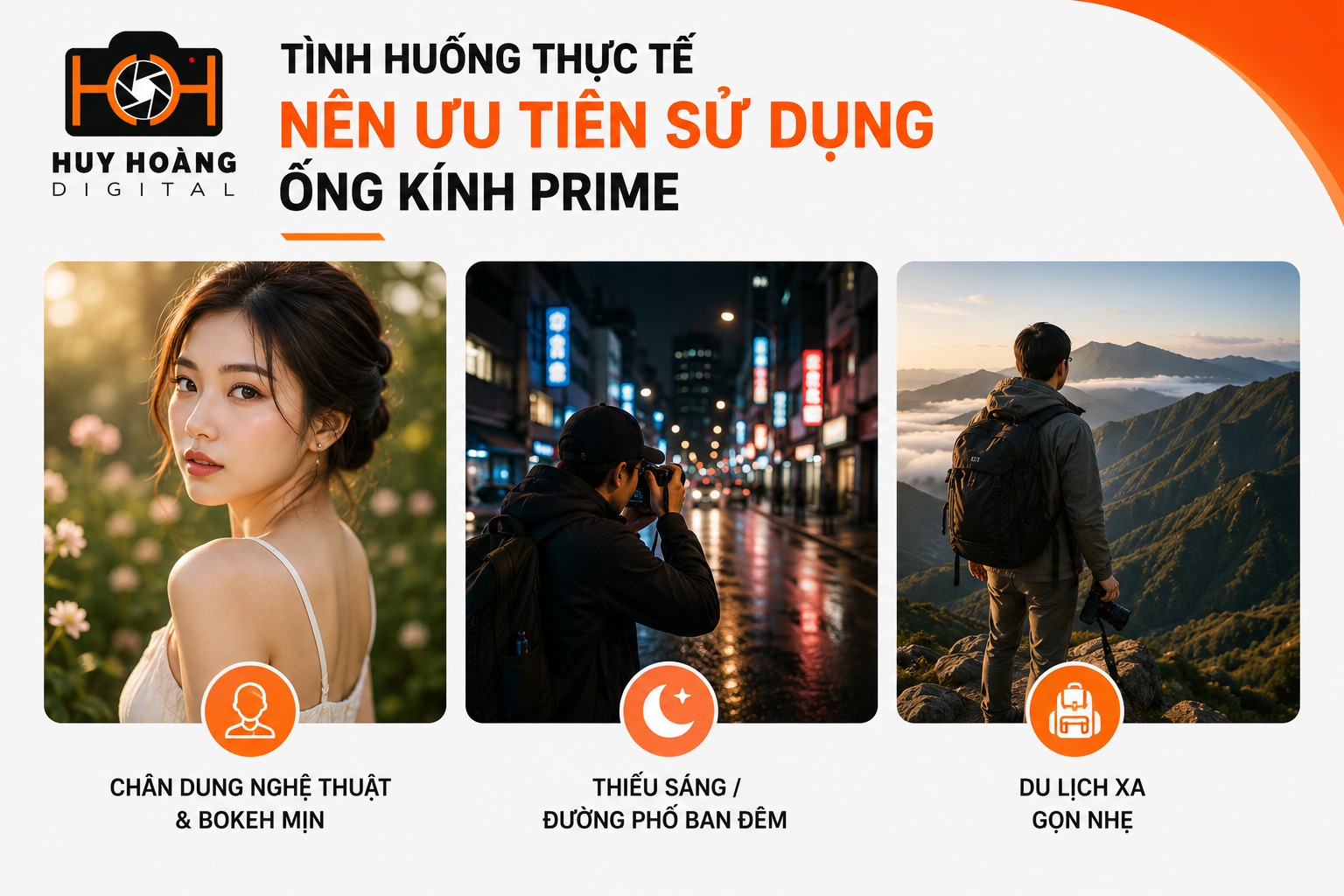 Tình huống thực tế nên ưu tiên sử dụng ống kính Prime