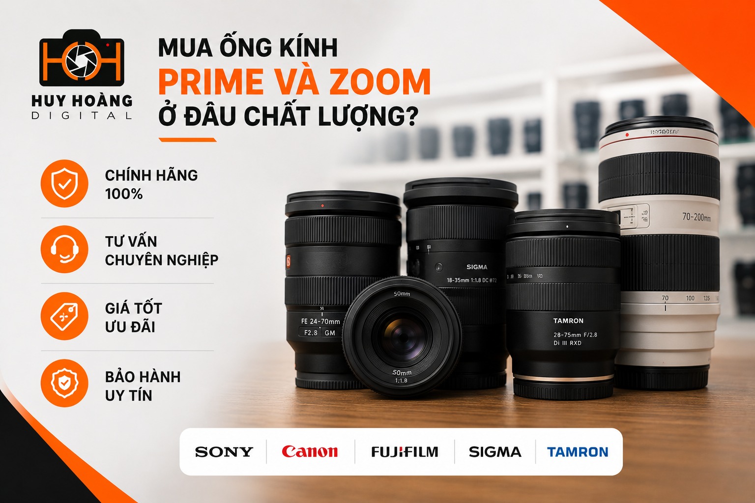 Mua ống kính Prime và Zoom ở đâu chất lượng?