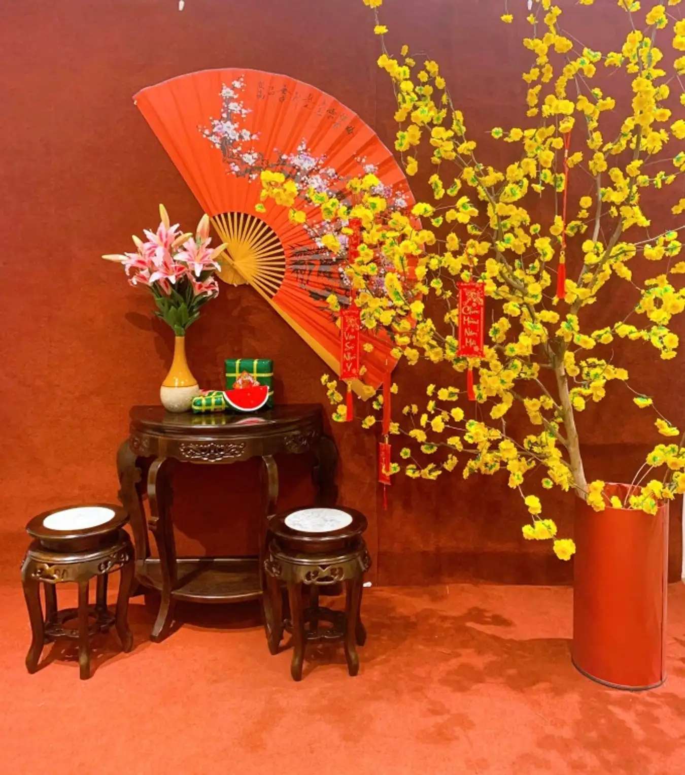 Phụ kiện trang trí không gian chụp ảnh Tết