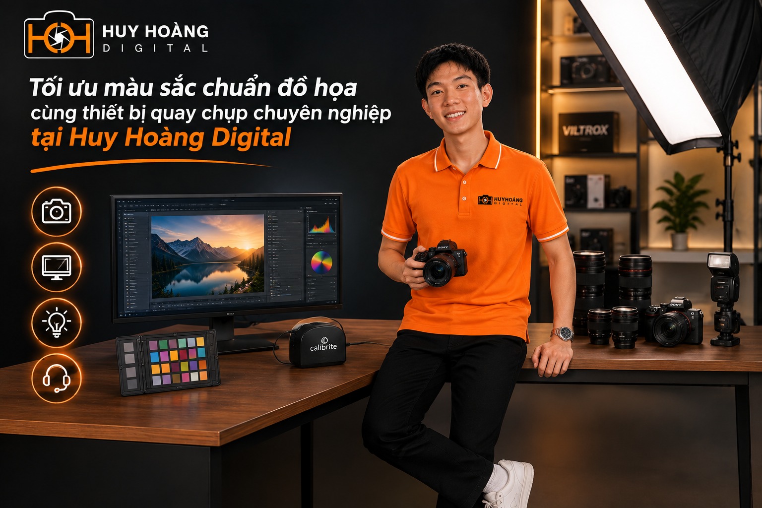 Tối ưu màu sắc chuẩn đồ họa cùng các thiết bị quay chụp chuyên nghiệp tại Huy Hoàng Digital