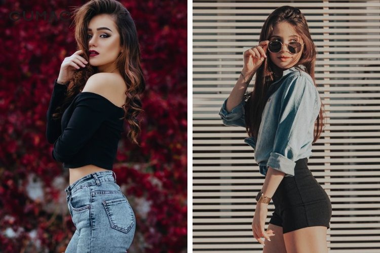 Tạo dáng tay cầm mắt kính hướng ánh mắt ra xa xăm