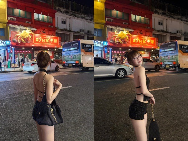 Tạo dáng nữ quay lưng lại ống kính đẩy hông gợi cảm
