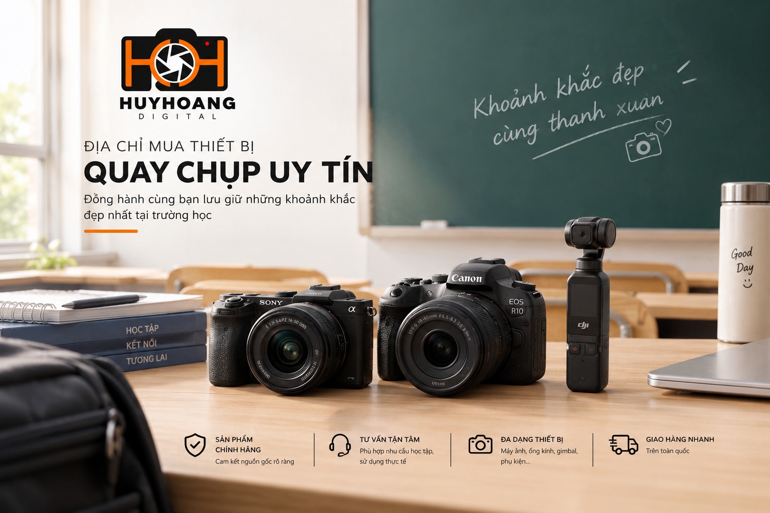 Huy Hoàng Digital - Địa chỉ mua phụ kiện hỗ trợ chụp ảnh học đường chất lượng