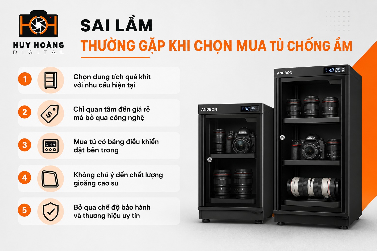 Sai lầm thường gặp khi chọn mua tủ chống ẩm