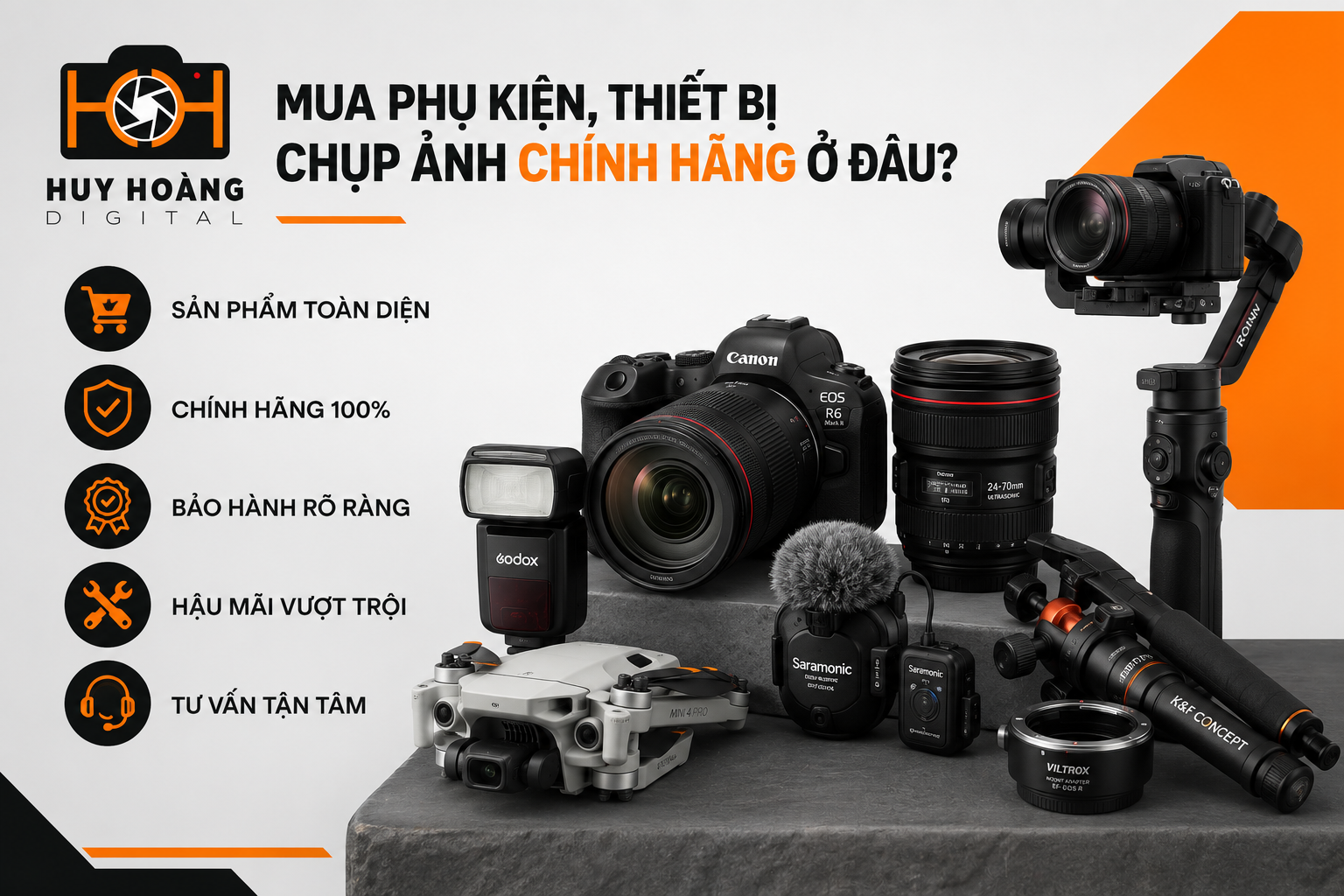 Mua các phụ kiện, thiết bị chụp ảnh chính hãng ở đâu?