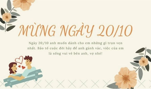 Mẫu backdrop 20/10 kèm lời chúc