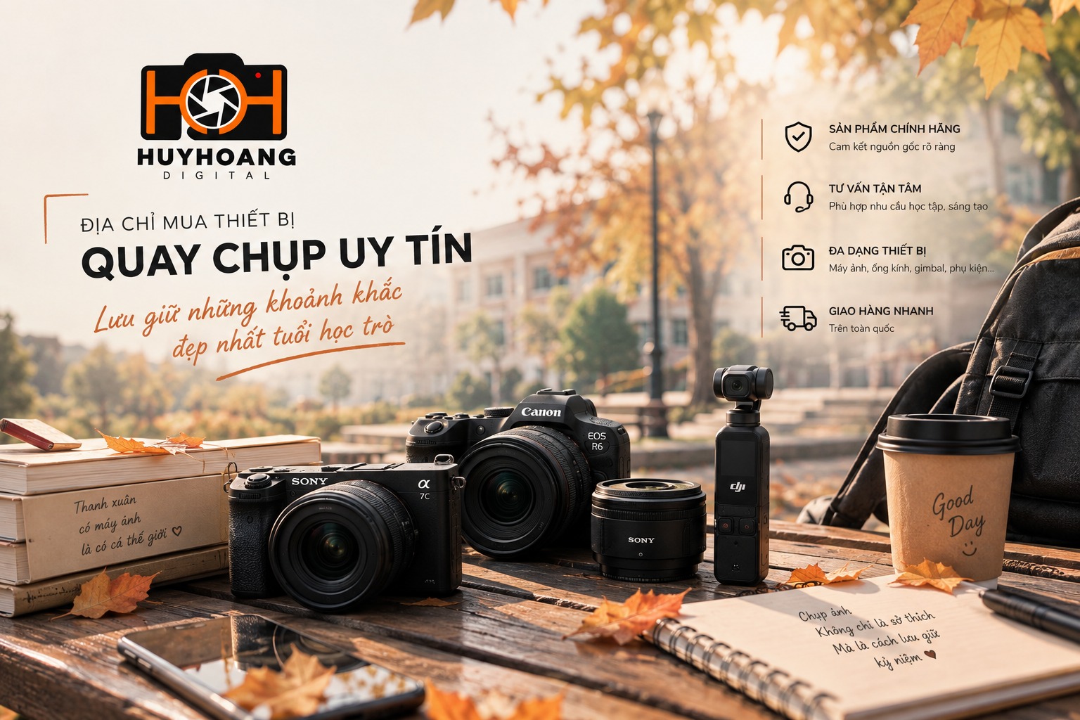 Gợi ý phụ kiện hỗ trợ cách chụp ảnh mùa thu đẹp, ấn tượng