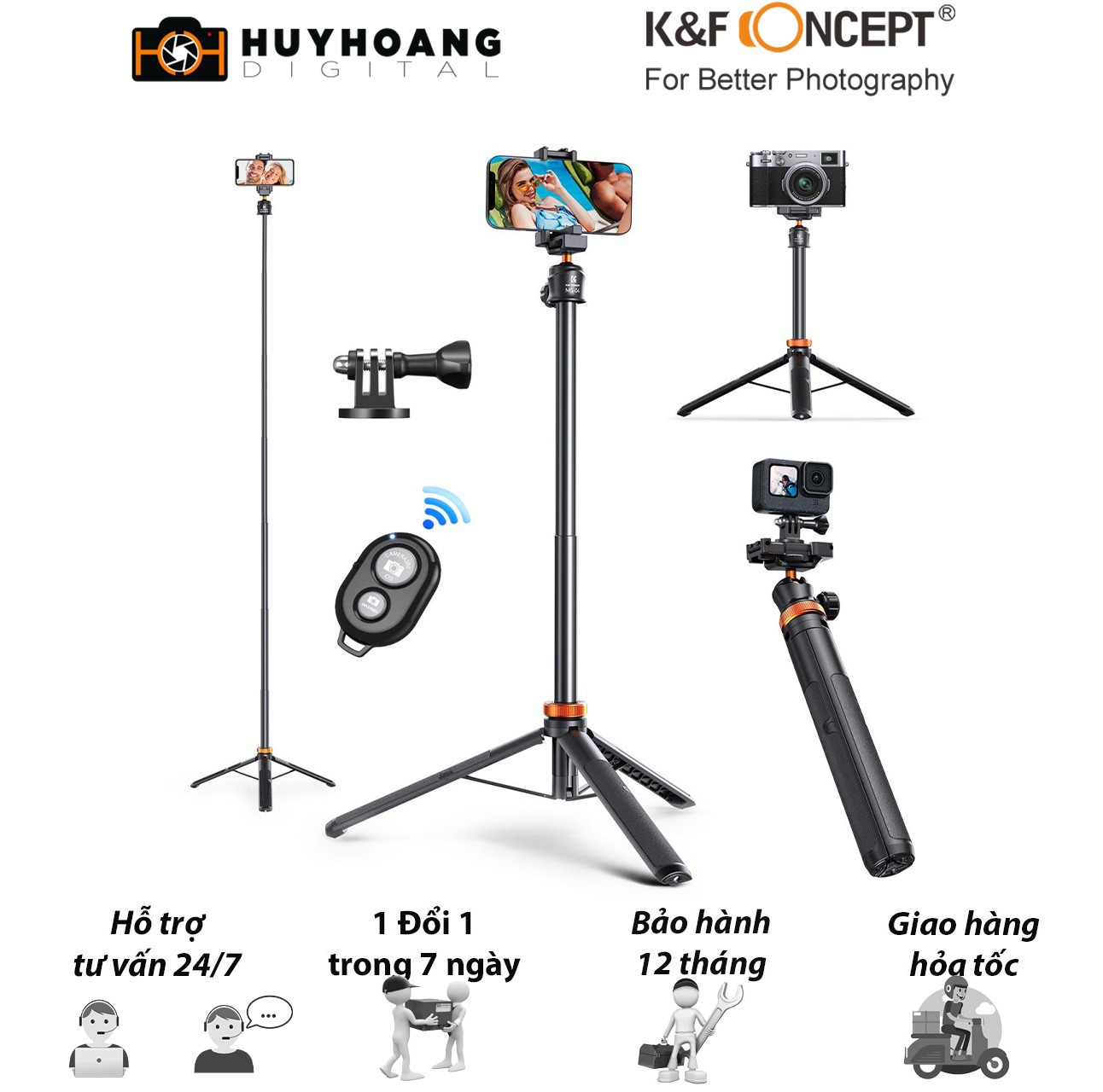 Chân tripod dành cho máy ảnh và điện thoại