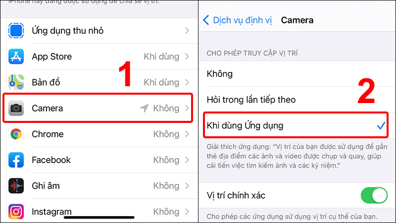 Chụp ảnh có định vị trên iphone