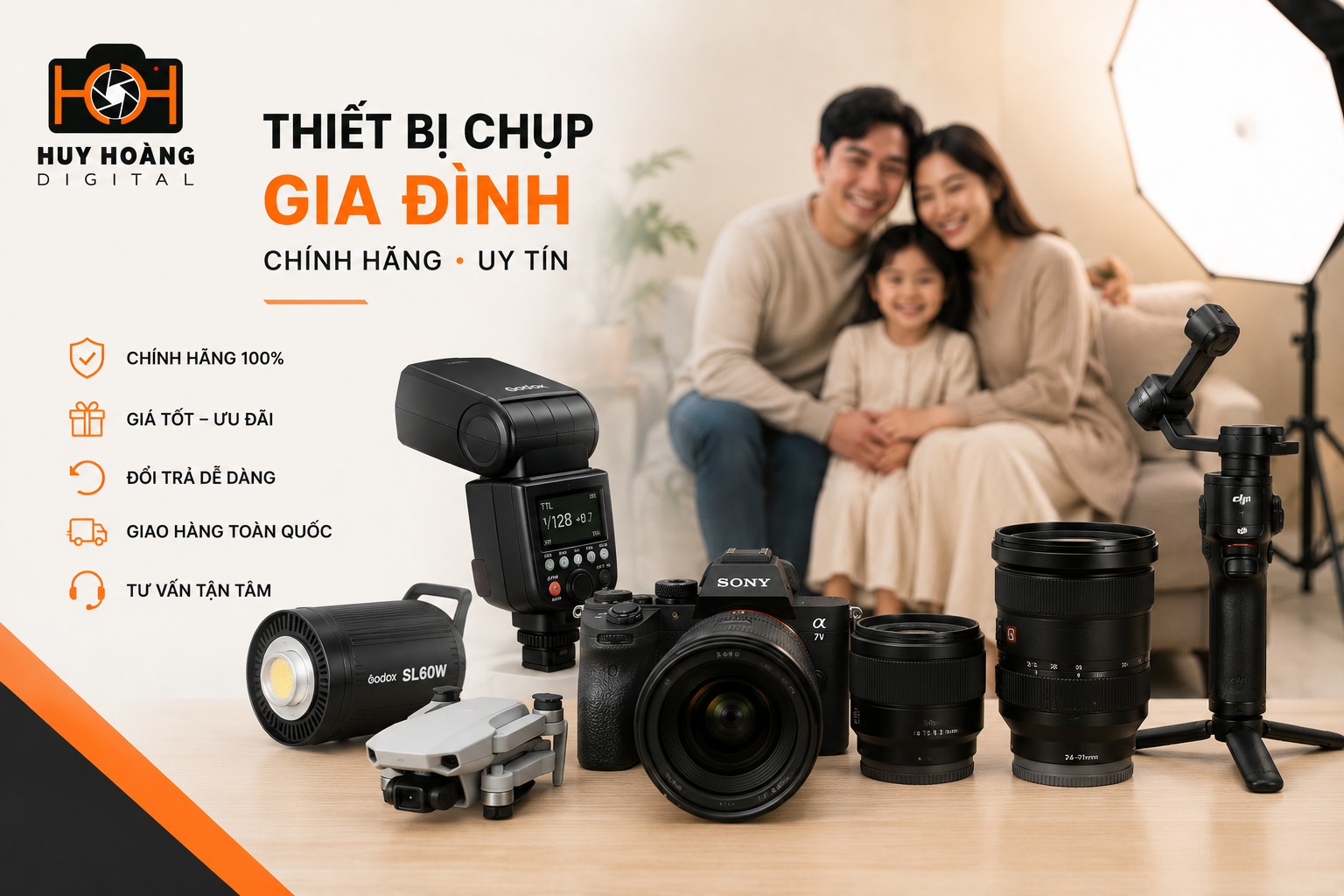 Bật mí các thiết bị chụp ảnh gia đình đẹp, chất lượng không thể thiếu