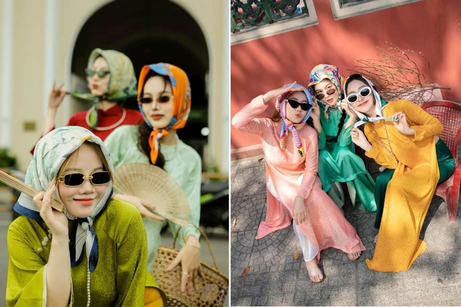 Chụp hình áo dài chợ bến thành