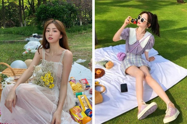 Chụp hình picnic trên thảm