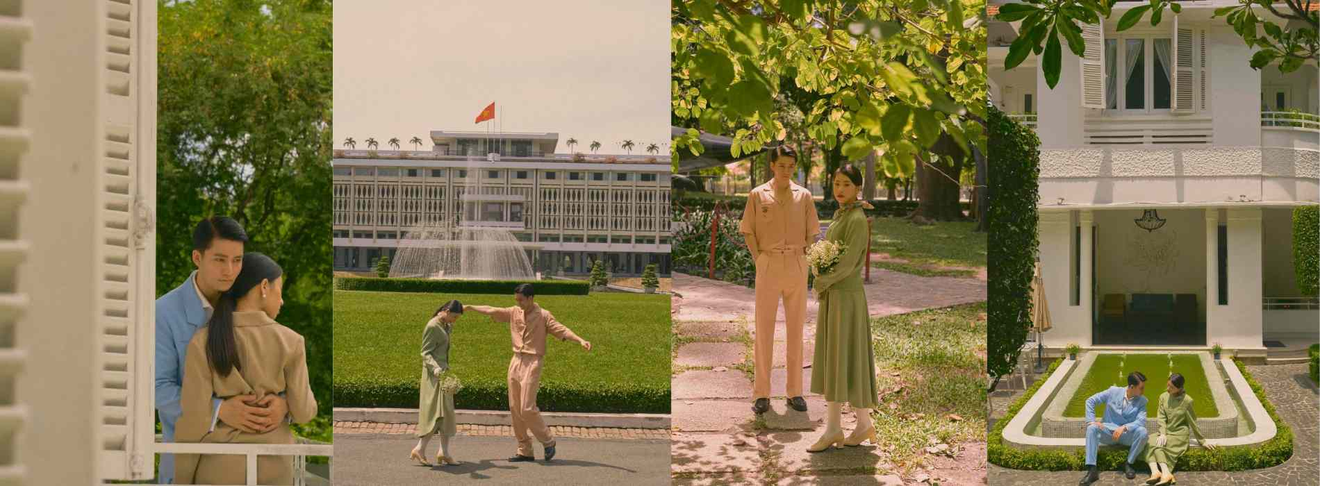 Chụp ngoại cảnh ở Dinh Độc Lập