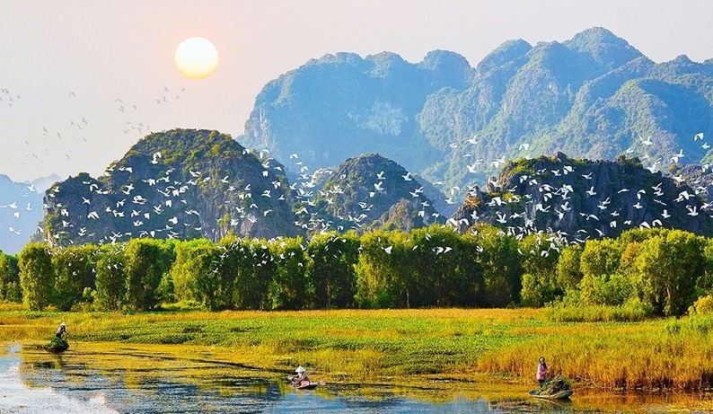 Đầm Vân Long là khu bảo tồn thiên nhiên ngập nước