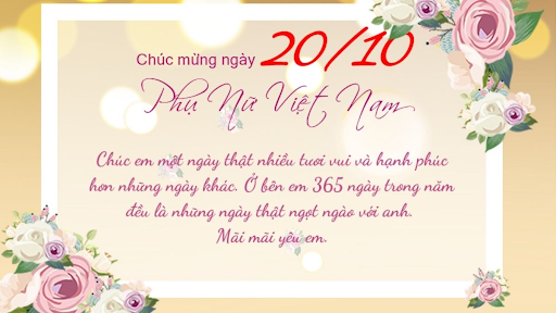 Mẫu backdrop 20/10 kèm lời chúc ngọt ngào