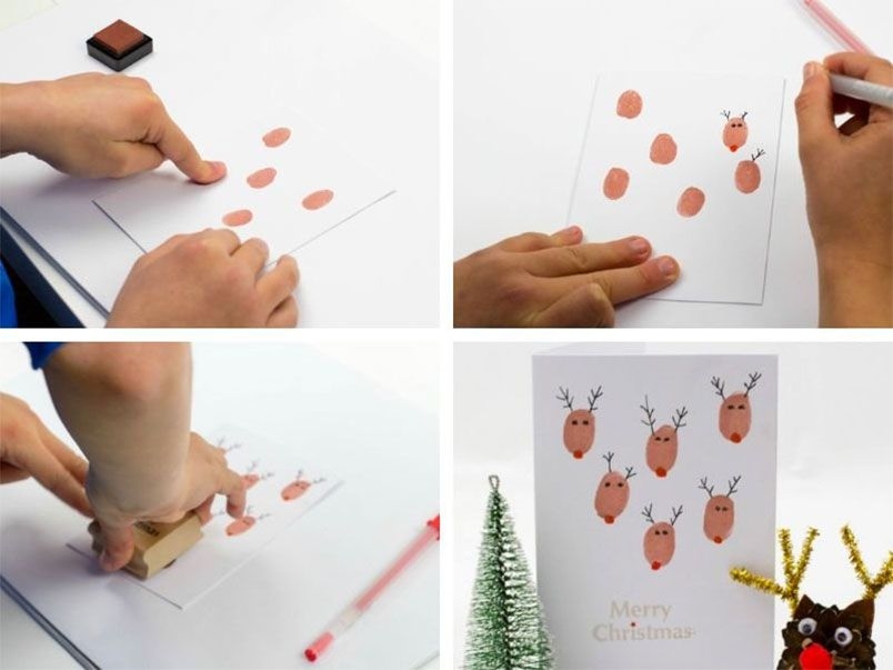 Mẫu thiệp ông già Noel độc đáo bằng vân tay
