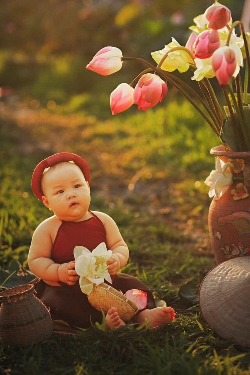 Phụ kiện cho bé chụp hoa sen