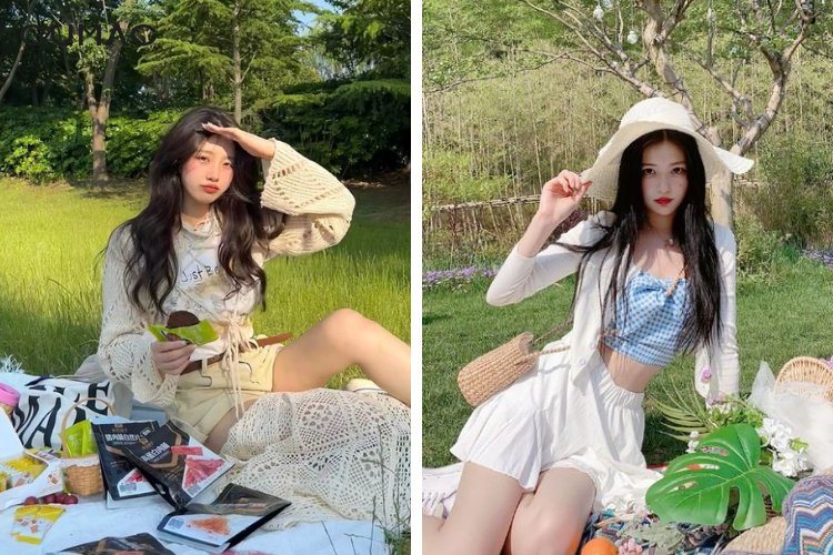 Tạo dáng chill khi picnic