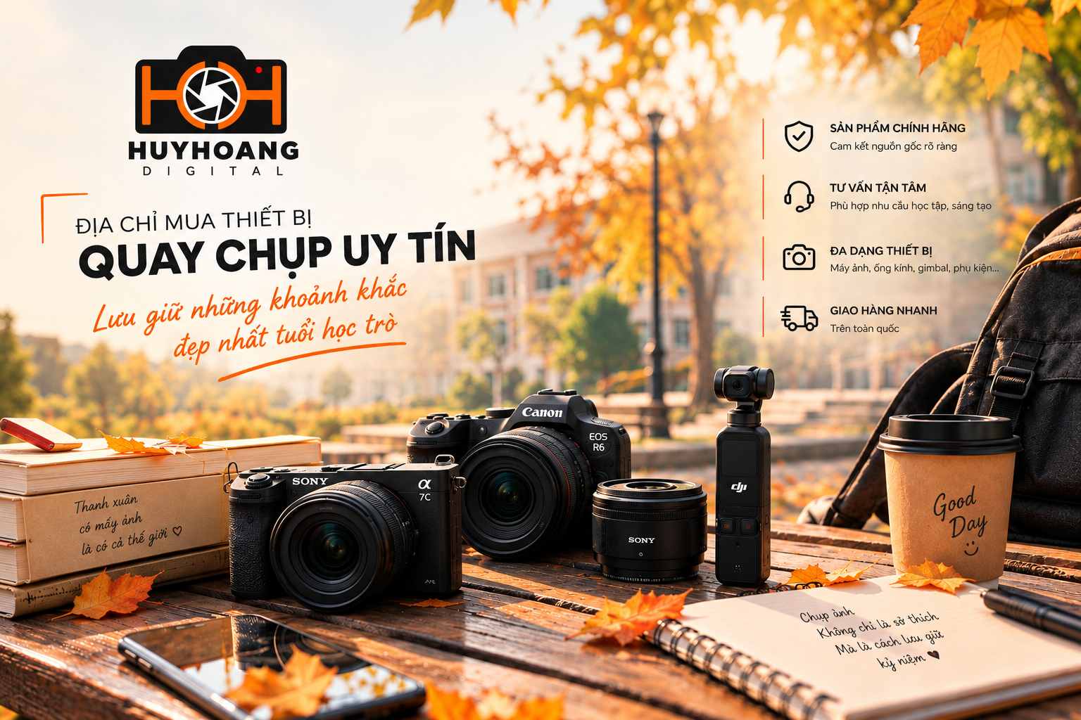 Gợi ý phụ kiện hỗ trợ cách chụp ảnh mùa thu đẹp, ấn tượng