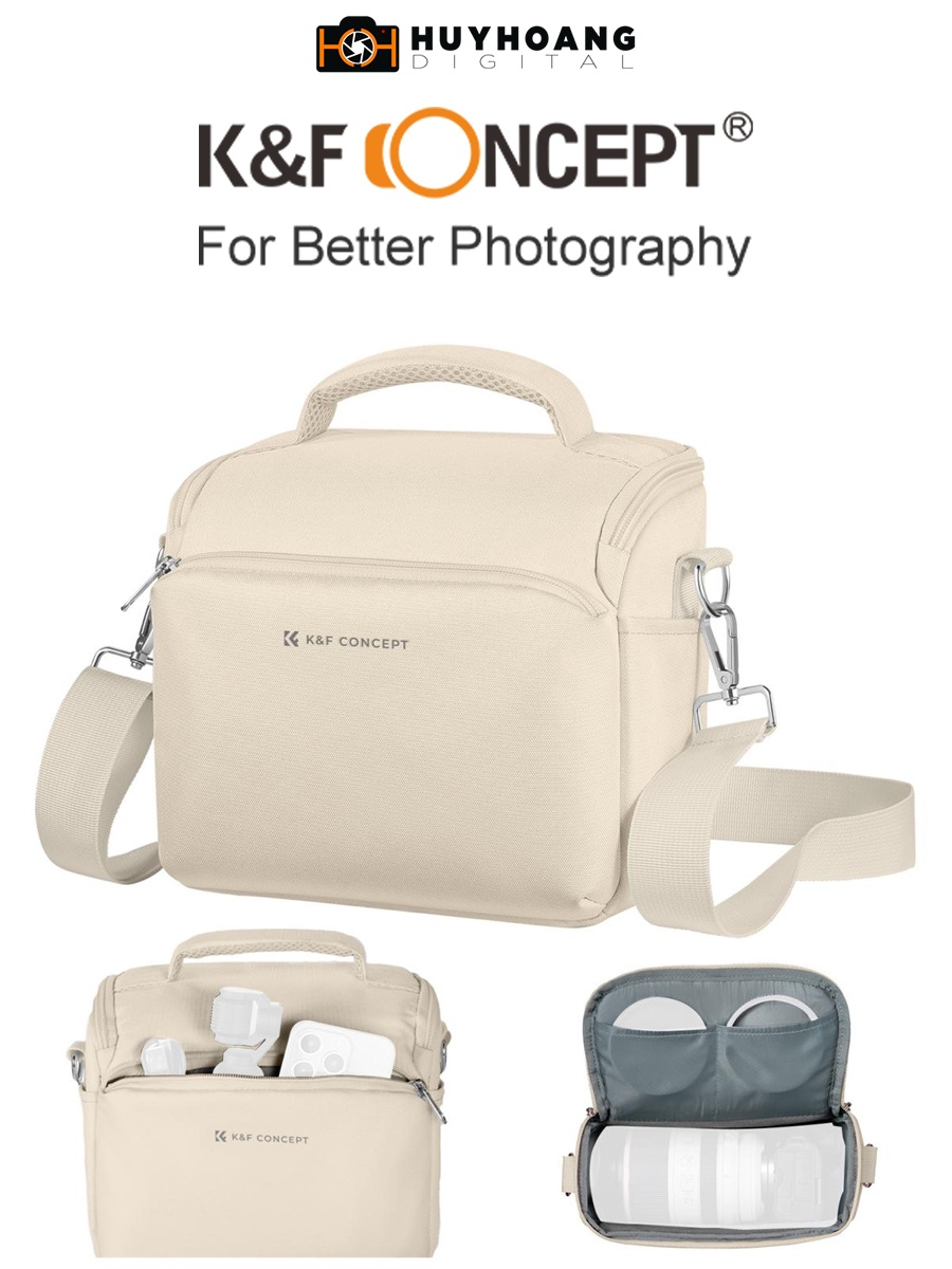 Túi đựng máy ảnh K&F CONCEPT Urban Wander Sling Bag 5L | KF13.179V3 - Màu be