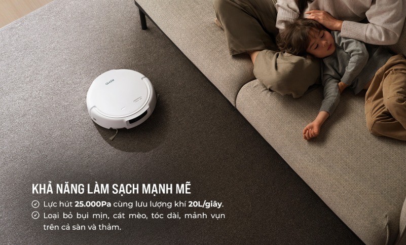 Sở hữu lực hút 25.000Pa